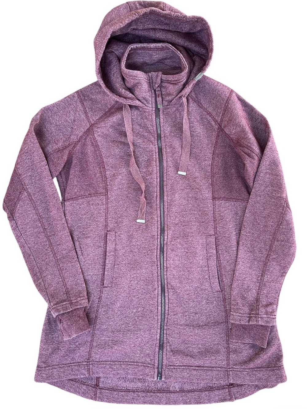 Mondetta Women's Active Full-Zip Heathered Purple Hoodie, Size Large